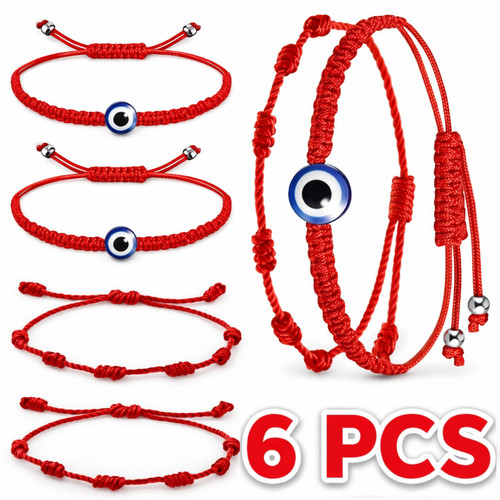 Bracciale rosso con - 7, nodi